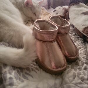 Shiny Rose Gold Boots